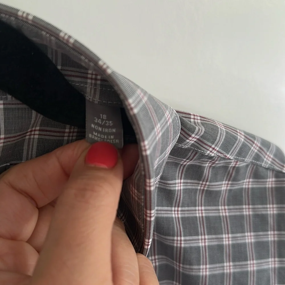 Michael Kors Gray Checkered Regular Fit Airsoft  Cotton Button Down Dress Shirt